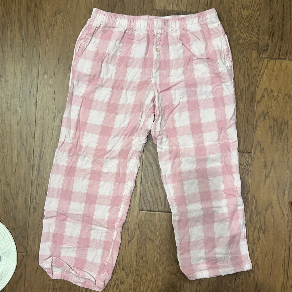 Kids Pink Plaid Pajama Bottoms
